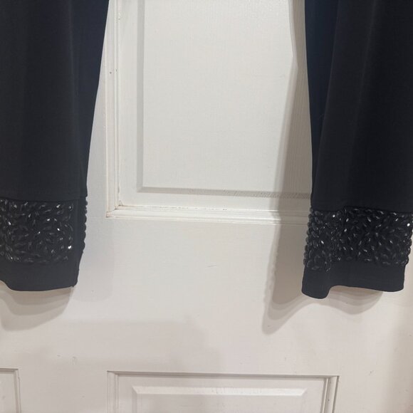 NEW w Tags 2 piece IC Black 2 pc Tunic & pants with Blk Beads accents sz M - Picture 6 of 8